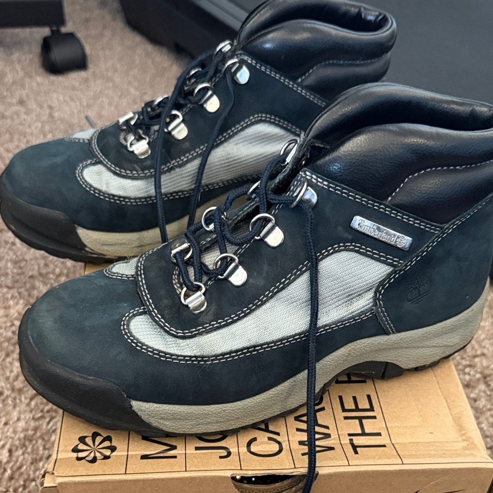 Timberland Men's Navy and Light Gray Boots